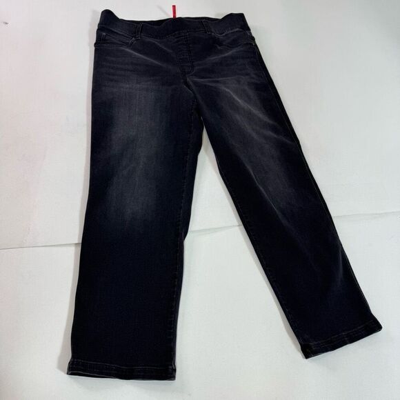 Spanx Jeans Womens 1X Black Skinny Compression Pull On Stretch Pull On - Picture 1 of 9
